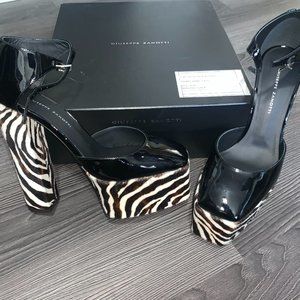 New Giuseppe Zanotti Zebra Print Platform Pump